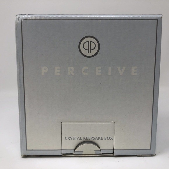 Lead Crystal Keepsake Trinket Jewelry Box Avon 1999 Perceive France NOS NEW NIB - Picture 9 of 11